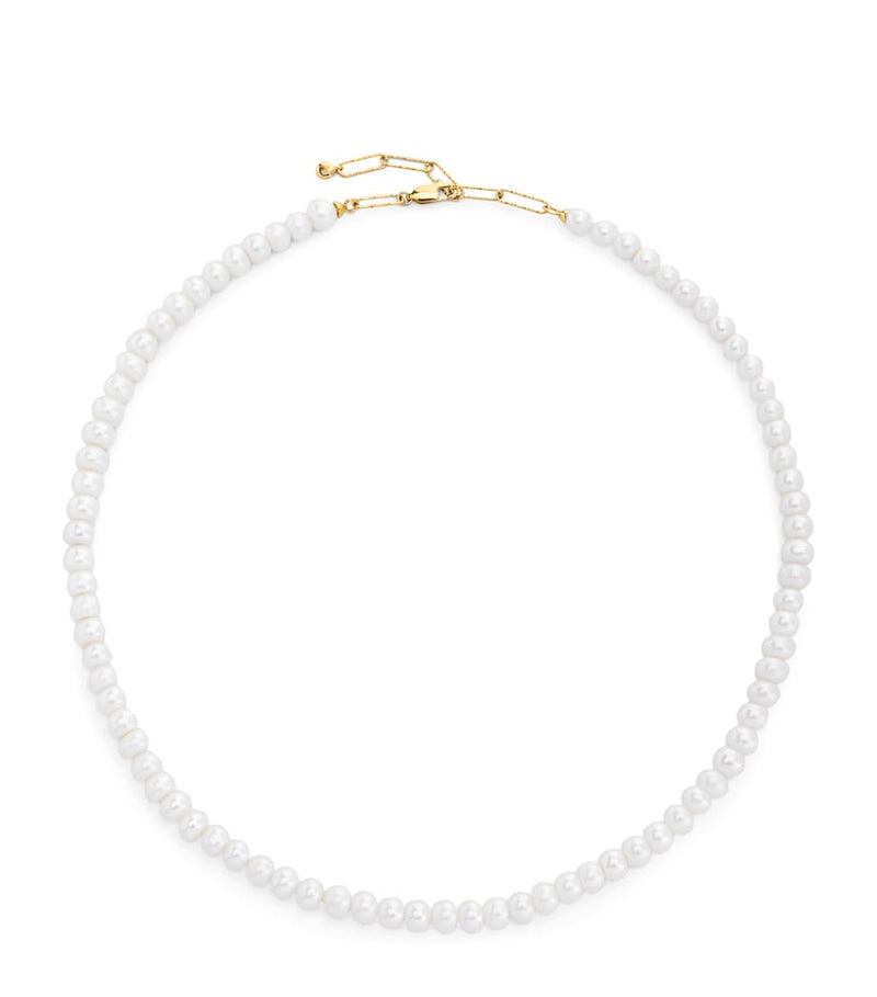 Monica Vinader Nomade necklace in gold vermeil and pearls (British brand)