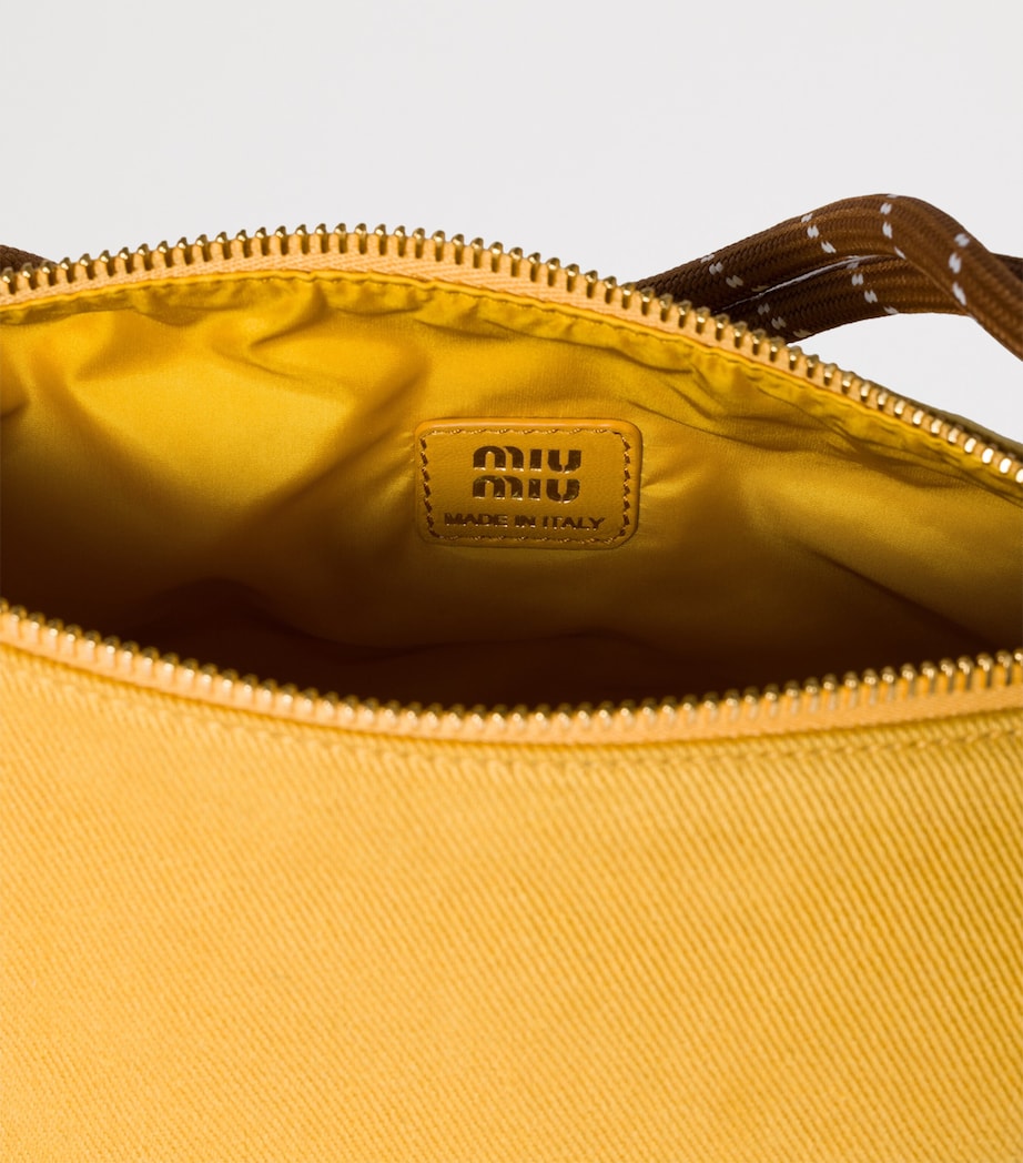 Miu Miu cotton gabardine logo pouch 14cm x 18.5cm - British product