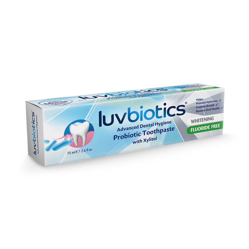 Luvbiotics probiotic fluoride free whitening toothpaste - British product