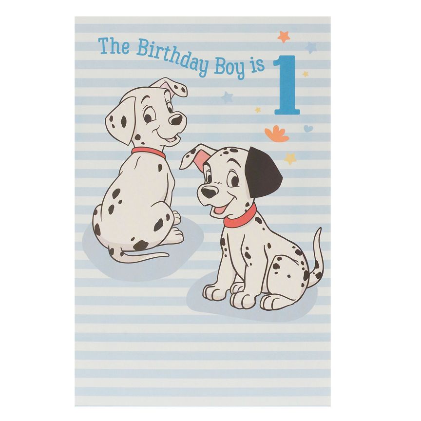 Disney Age 1 101 Dalmations Birthday Card General Household ASDA   