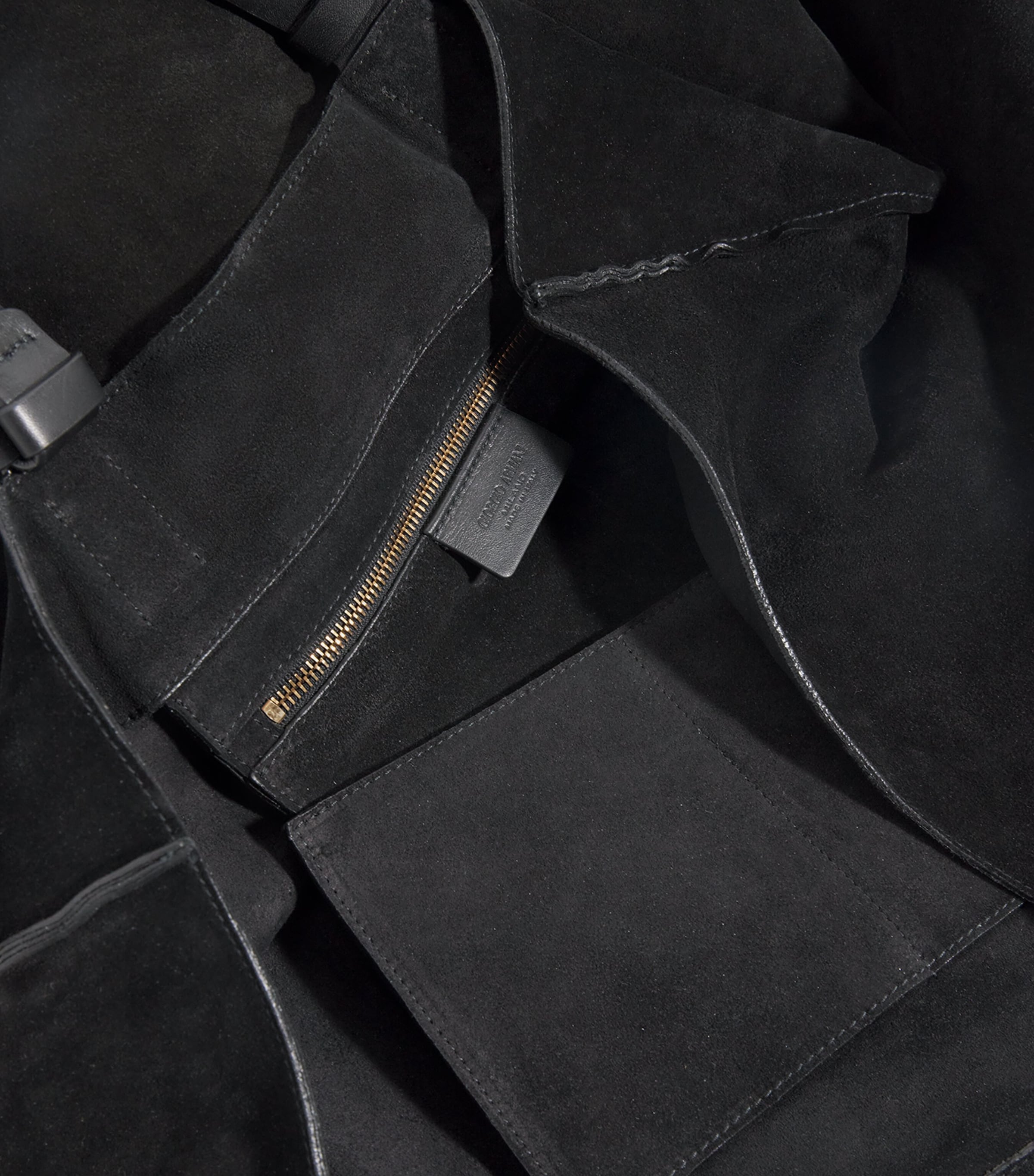 Giorgio Armani suede leather-trim tote bag, imported from the UK