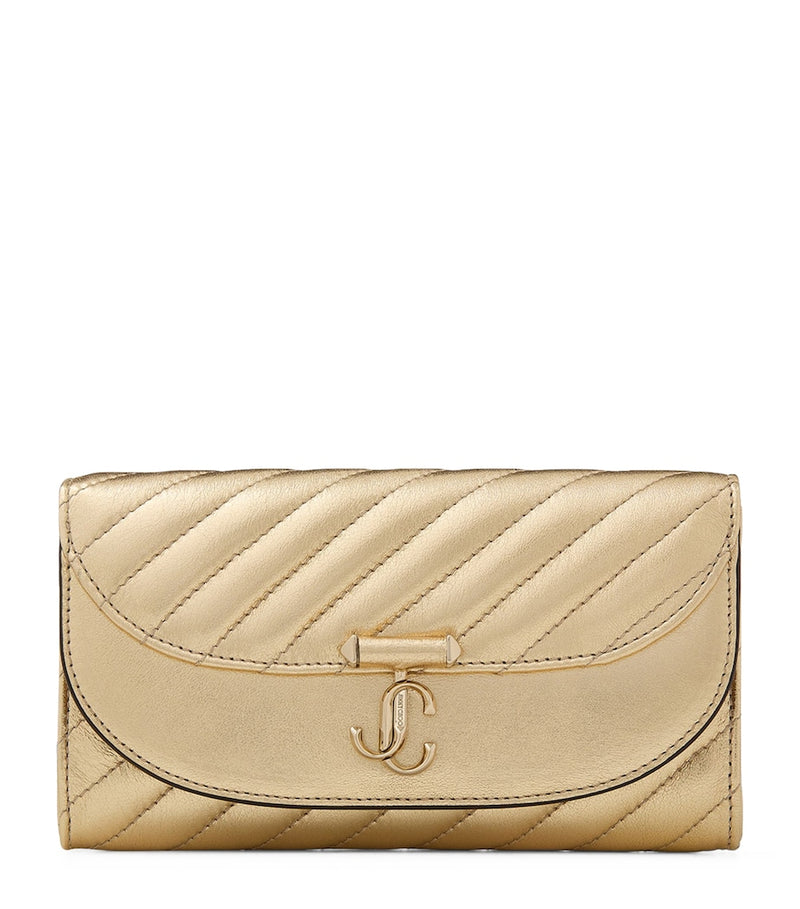 Jimmy Choo chain wallet metallic leather, imported from the UK