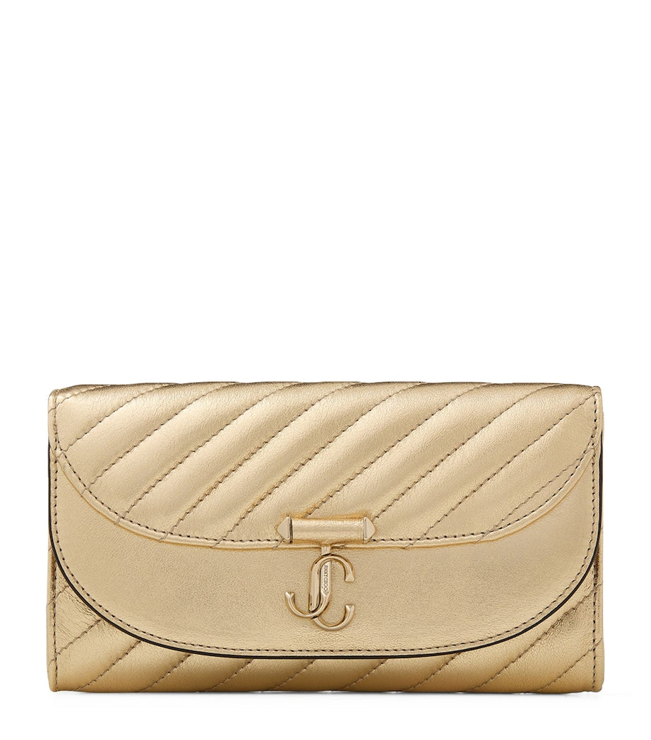 Jimmy Choo chain wallet metallic leather, imported from the UK