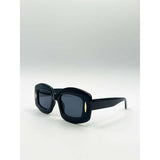 SVNX oversized chunky rectangle sunglasses in black (British brand)