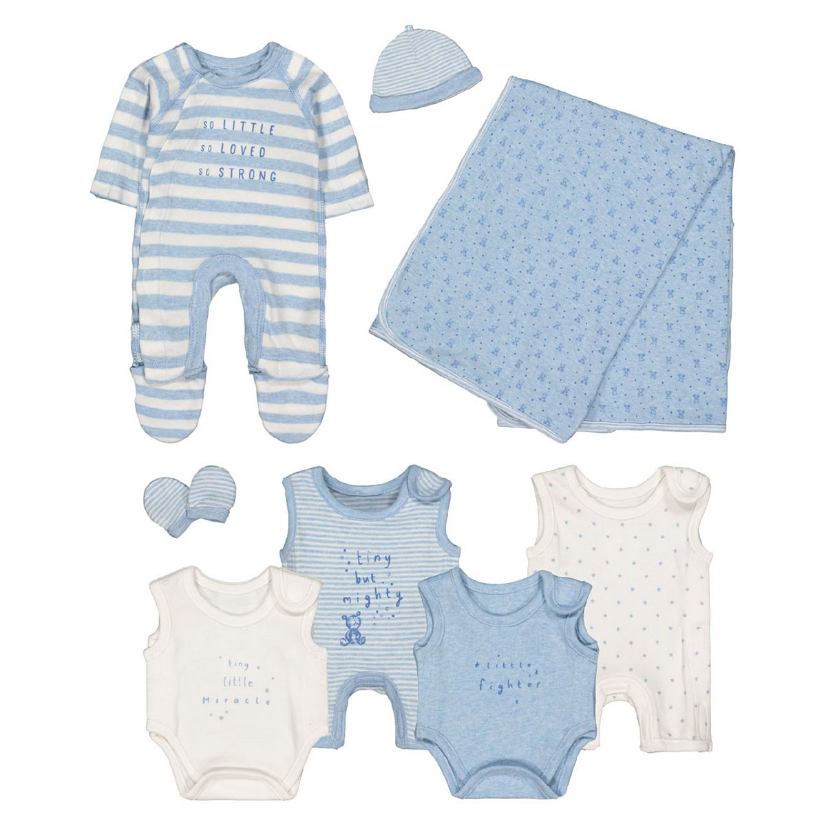 Blue Premature Baby Eight-Piece Set GOODS Boots   