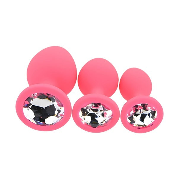 Loving Joy silicone butt plug set pink 3-piece - British product