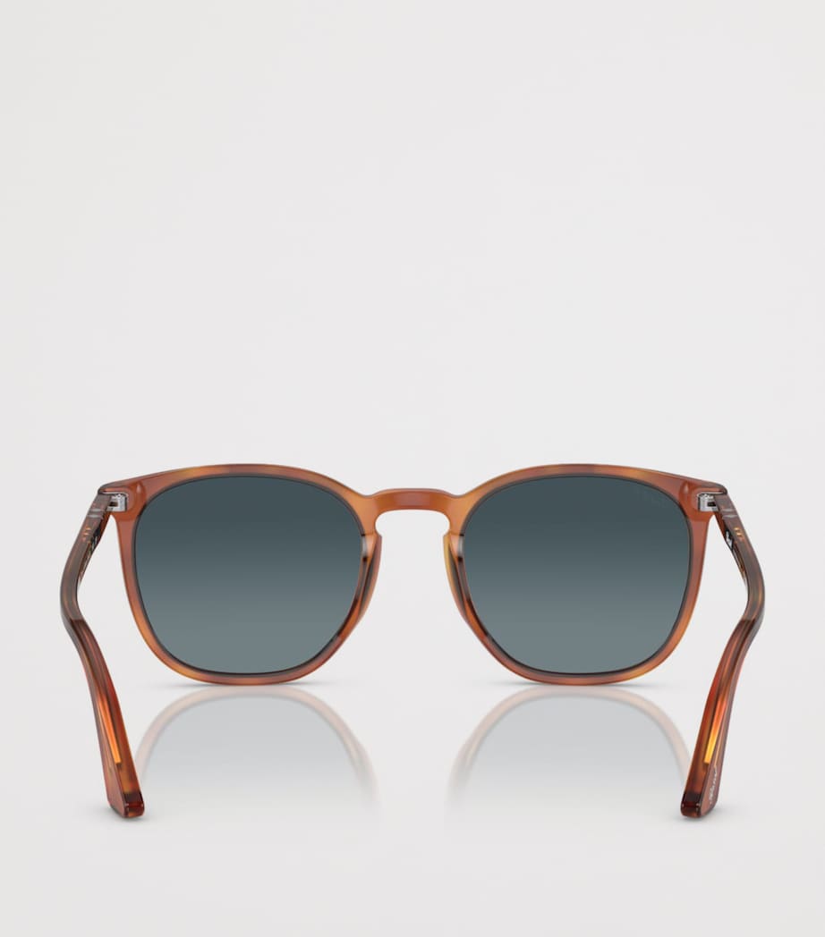 Persol acetate round sunglasses with keyhole bridge, UK version