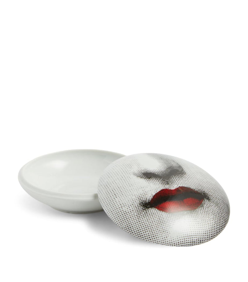 Fornasetti decorative porcelain box with Lina Cavalieri lips 10.5cm, imported from the UK