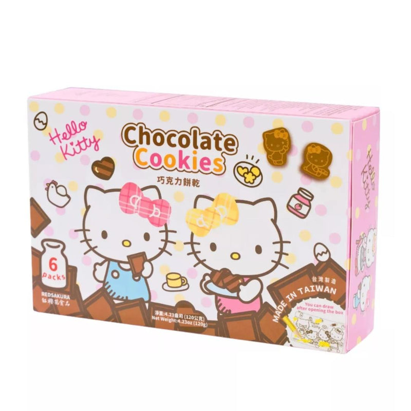 Red Sakura Hello Kitty chocolate milk cookies, imported from the UK