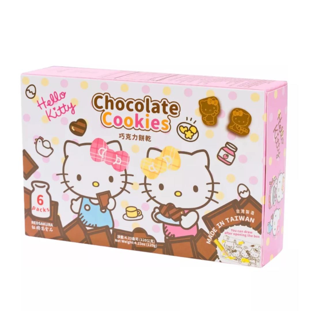 Red Sakura Hello Kitty chocolate milk cookies, imported from the UK