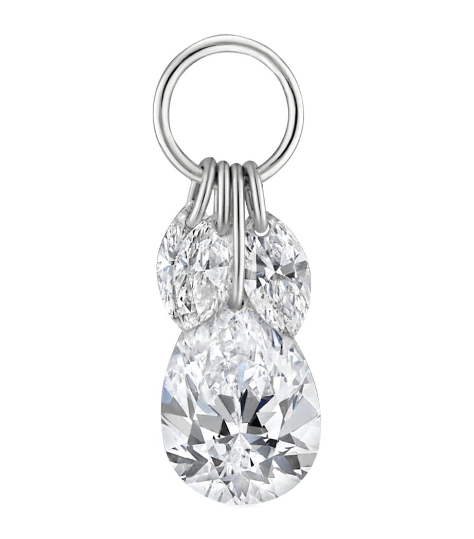 Maria Tash floating pear diamond charm, imported from the UK