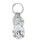 Maria Tash floating pear diamond charm, imported from the UK