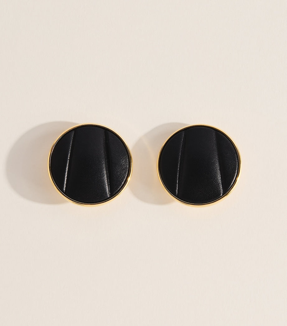 Chloé leather pleats clip-on earrings - British product