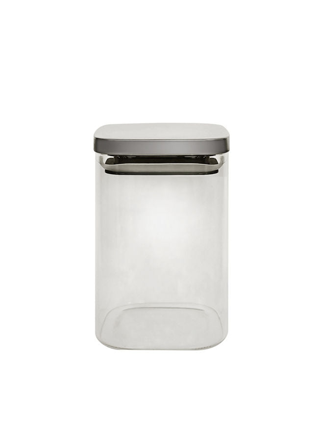 George Home Square Glass Canister With Chrome Lid 1000ml GOODS ASDA   