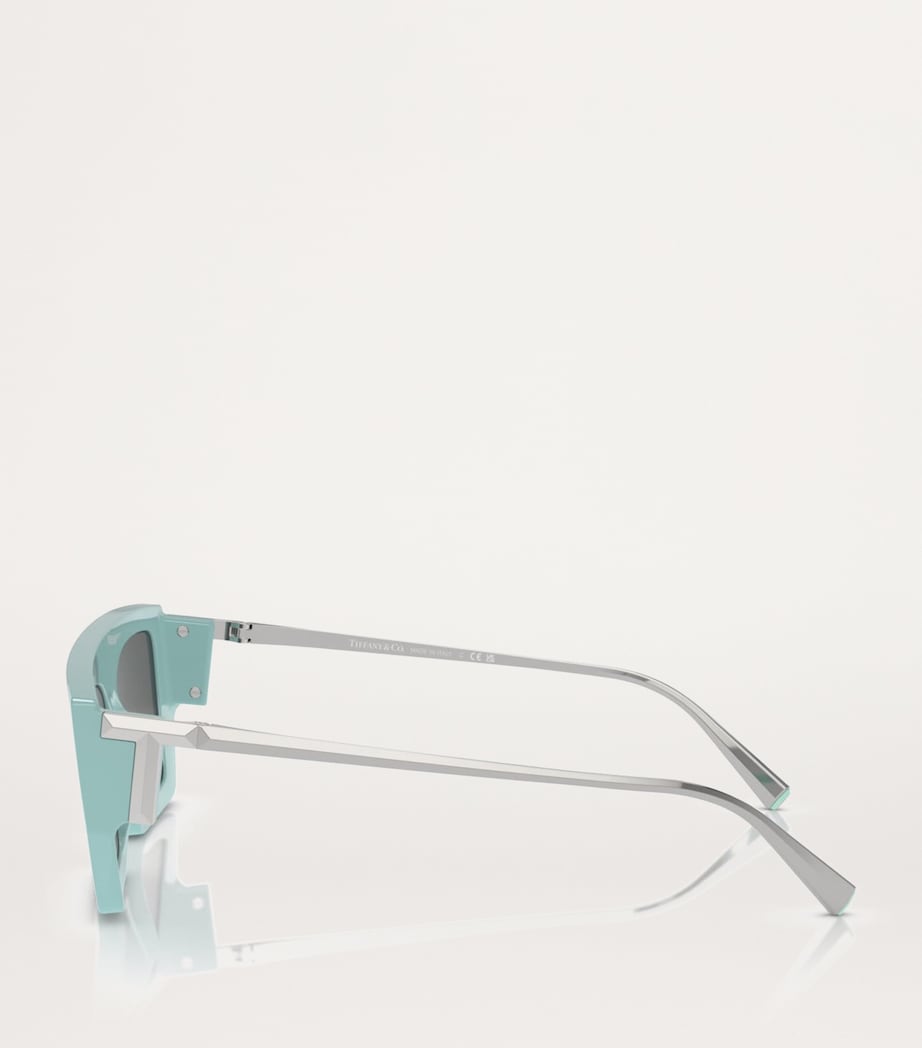 Tiffany & Co. injected rectangular sunglasses with blue tips, from the UK