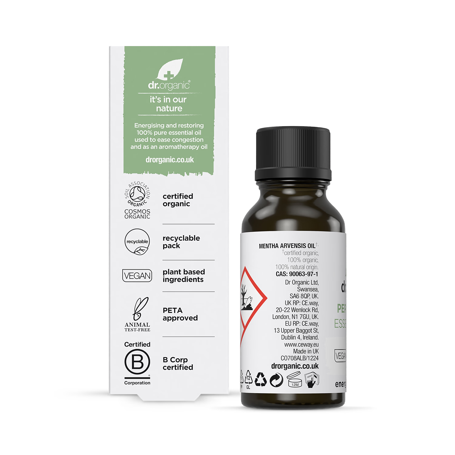 Dr Organic Peppermint Essential Oil 10ml - British product
