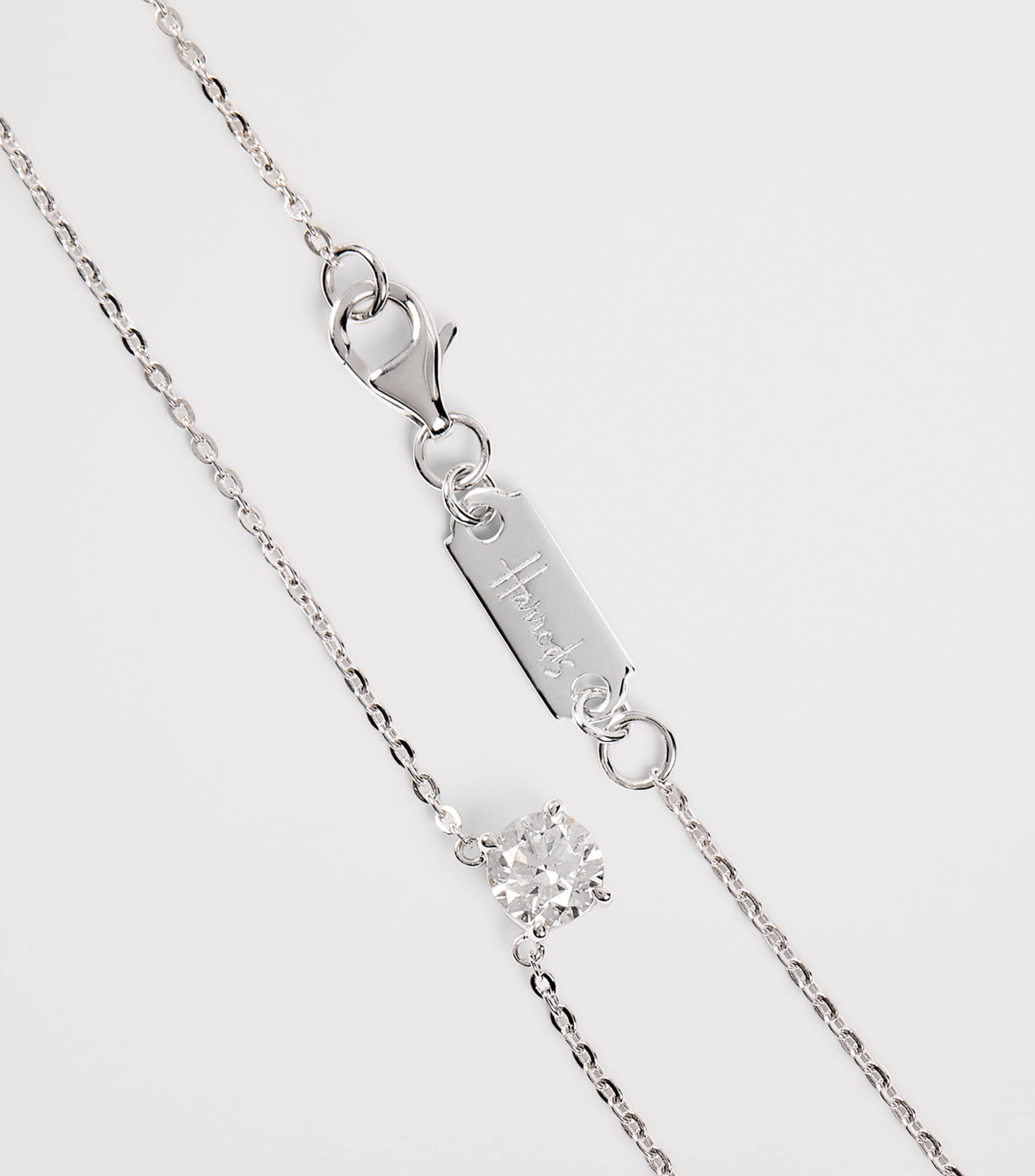 Harrods white gold diamond pendant necklace 0.75ct (British brand)