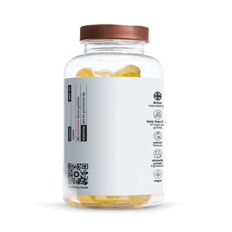 Starpowa Creatine 3000mg watermelon gummies 60 count, imported from the UK