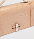 Malone Souliers croc-embossed May clutch bag, imported from the UK