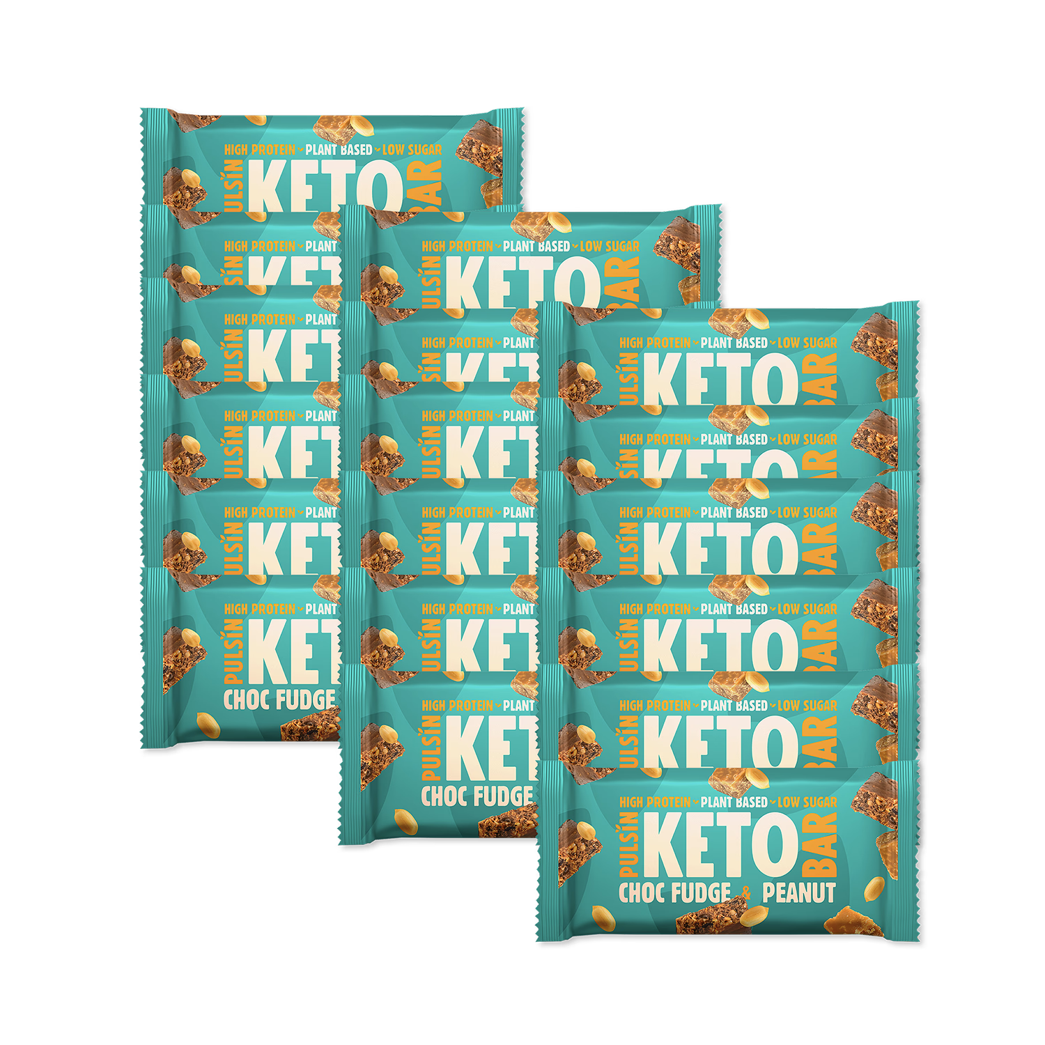 Pulsin Choc Fudge & Peanut Keto Bar 50g multipack, UK version