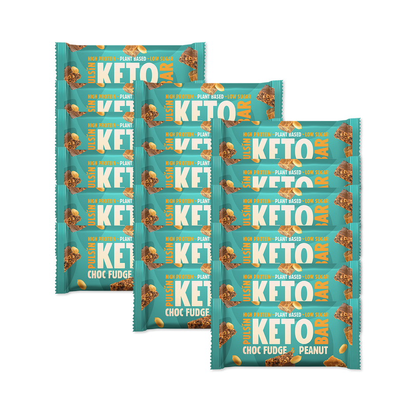 Pulsin Choc Fudge & Peanut Keto Bar 50g multipack, UK version