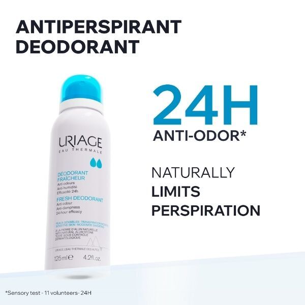 Uriage fresh deodorant spray 125ml (British brand)