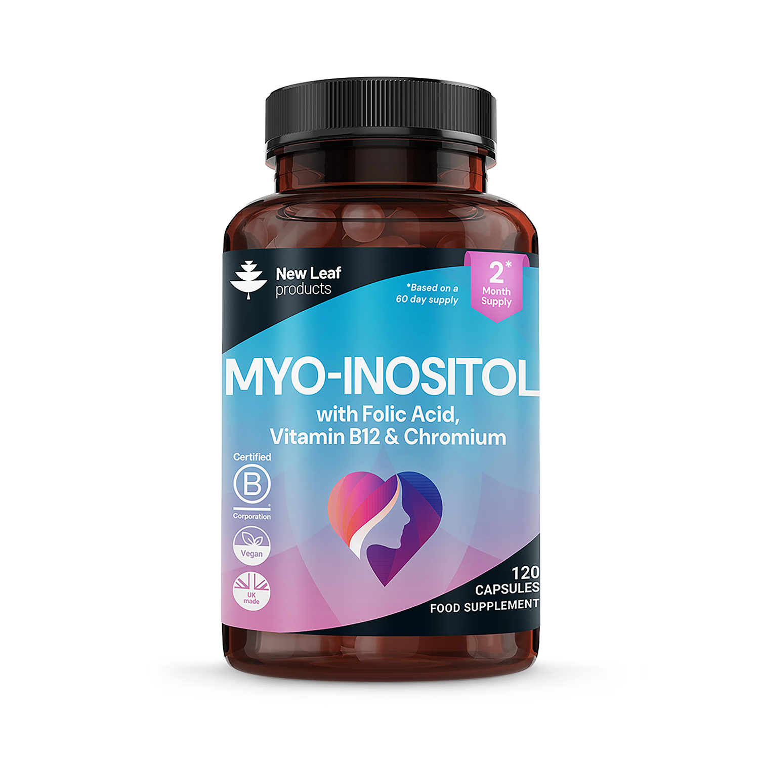 New Leaf Myo Inositol capsules 120 count (British brand)