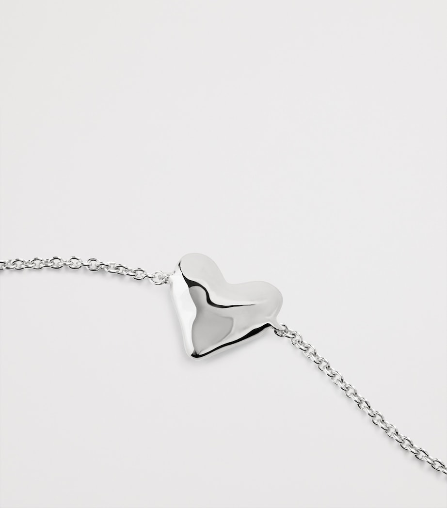 Monica Vinader sterling silver heart chain bracelet, UK version