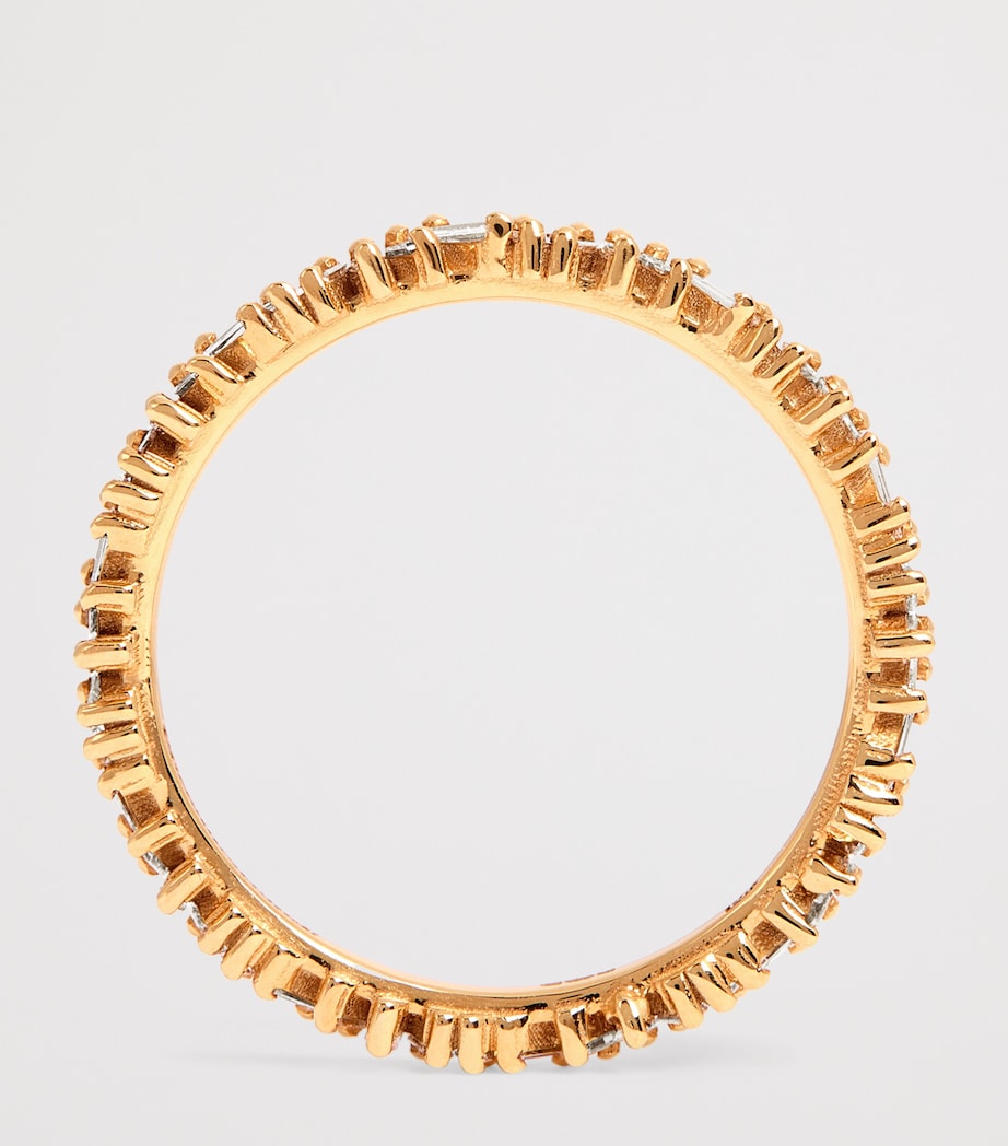 Suzanne Kalan yellow gold and diamond tech ring jackets size 8.5 (British brand)