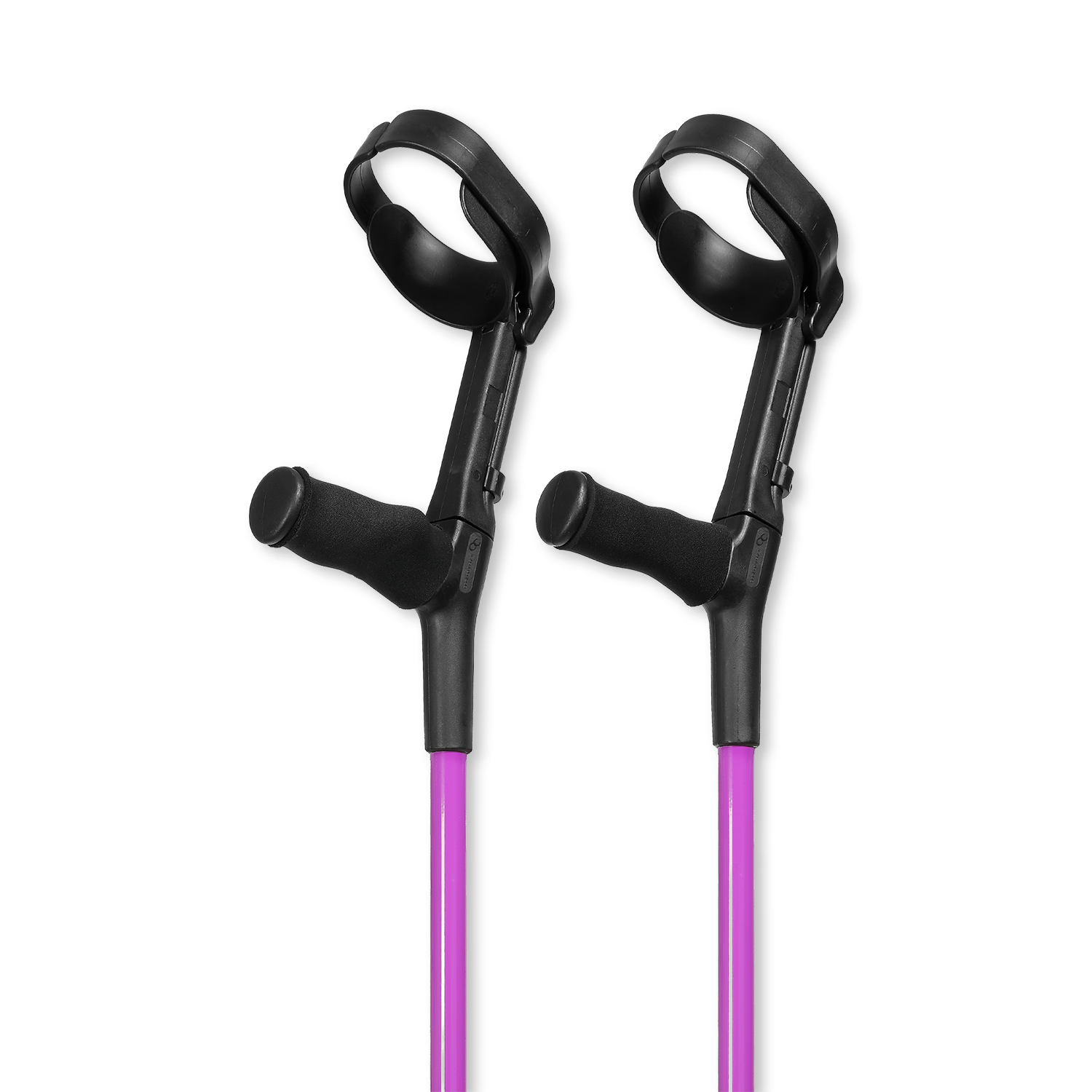 Cool Crutches purple ergonomic forearm crutches adjustable, imported from the UK