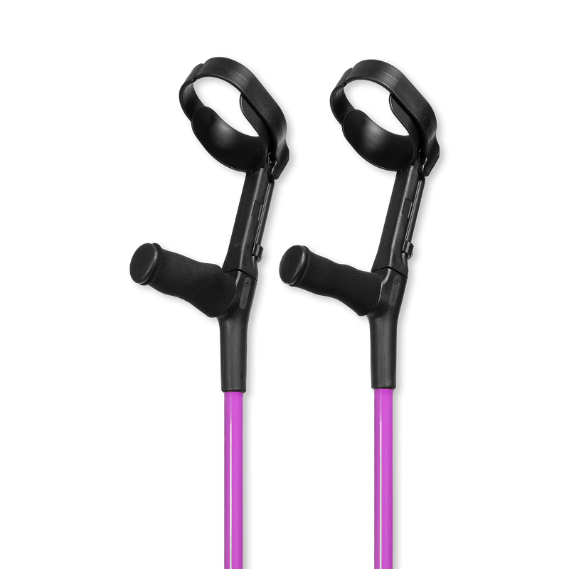 Cool Crutches purple ergonomic forearm crutches adjustable, imported from the UK