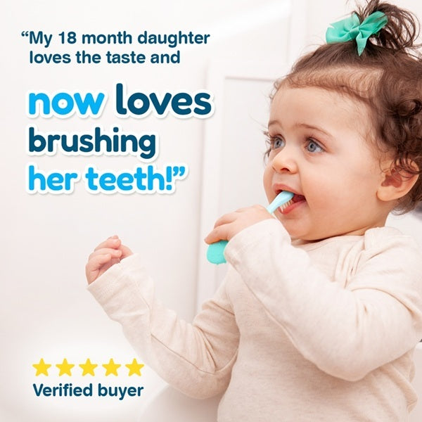 Brush Baby Teething Toothpaste 50ml Applemint flavour, imported from the UK