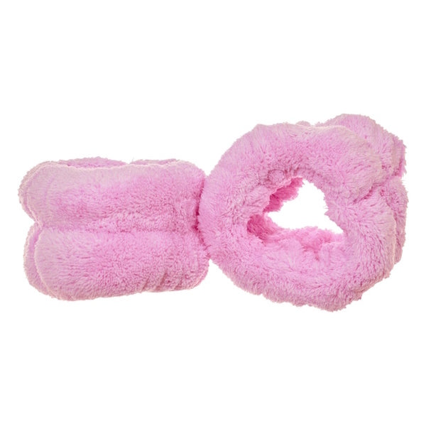 Yes Studio pink 3-piece wrist and headband set imported from the UK
