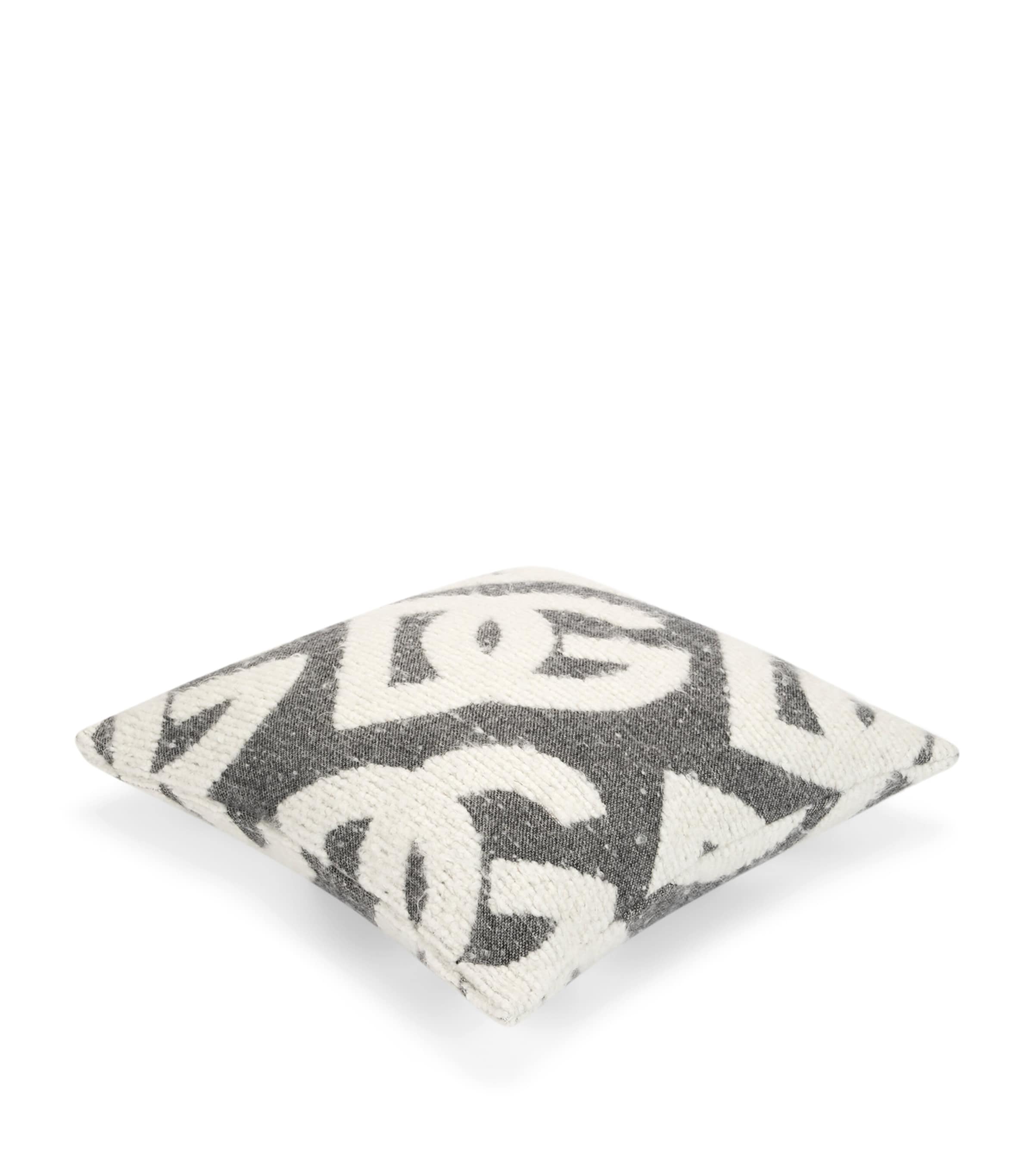 Dolce & Gabbana Casa wool-silk-cashmere logo cushion 50cm x 50cm - British product