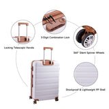 Livingandhome color-block lockable travel suitcase set, UK version