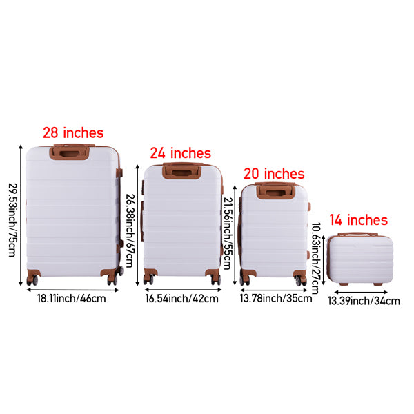 Livingandhome color-block lockable travel suitcase set, UK version