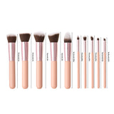Livingandhome 10-piece makeup brush set pink (British brand)