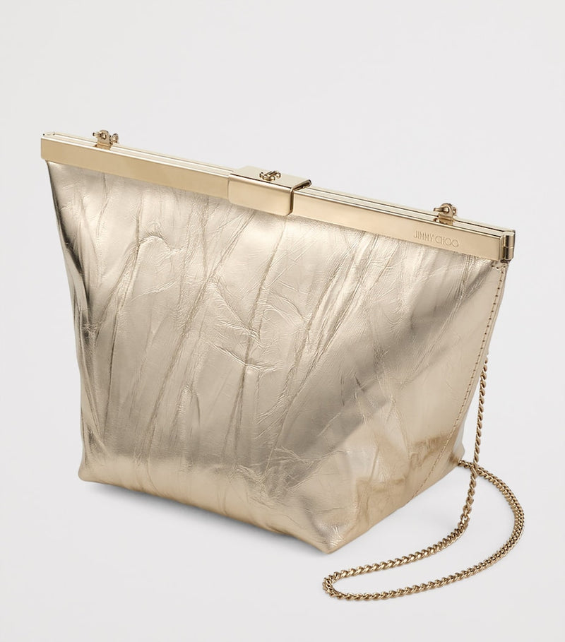 Jimmy Choo metallic leather Ganache clutch bag, UK version