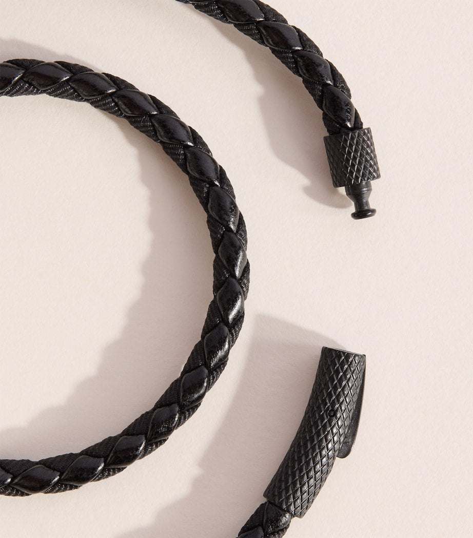 Bracelet Chelsea en cuir Tateossian, importé du Royaume-Uni