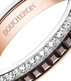 Boucheron Quatre Classique wedding band in mixed gold with diamonds (British brand)