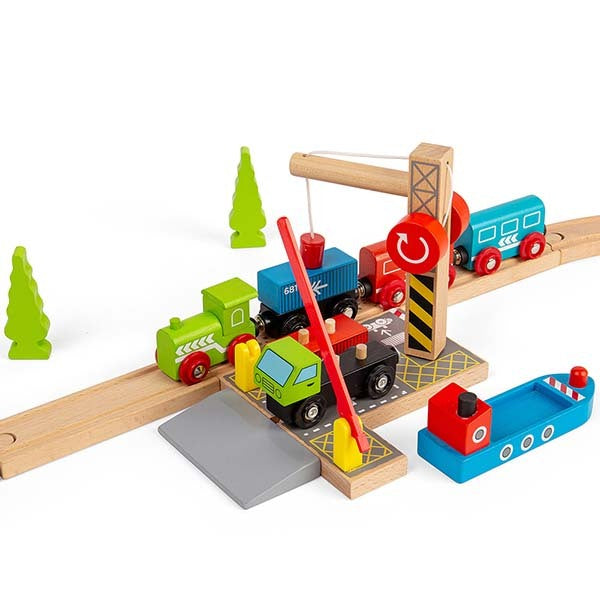 Bigjigs Rail Container Shipping Yard GOODS Superdrug   