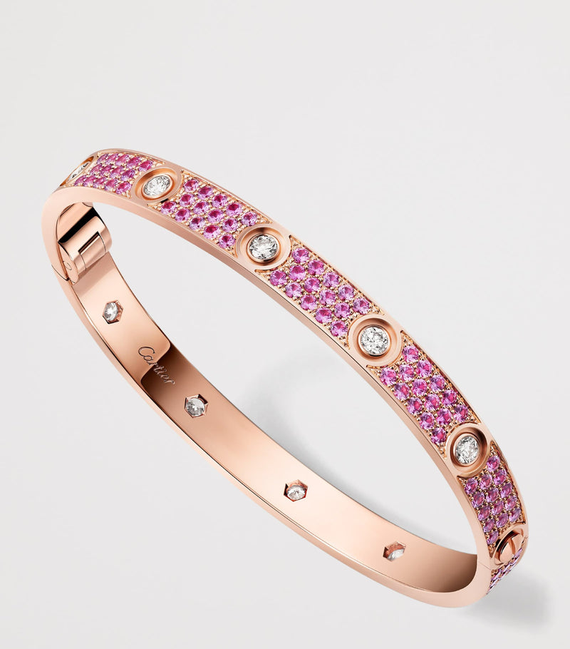 Cartier rose gold diamond sapphire LOVE bracelet - British product