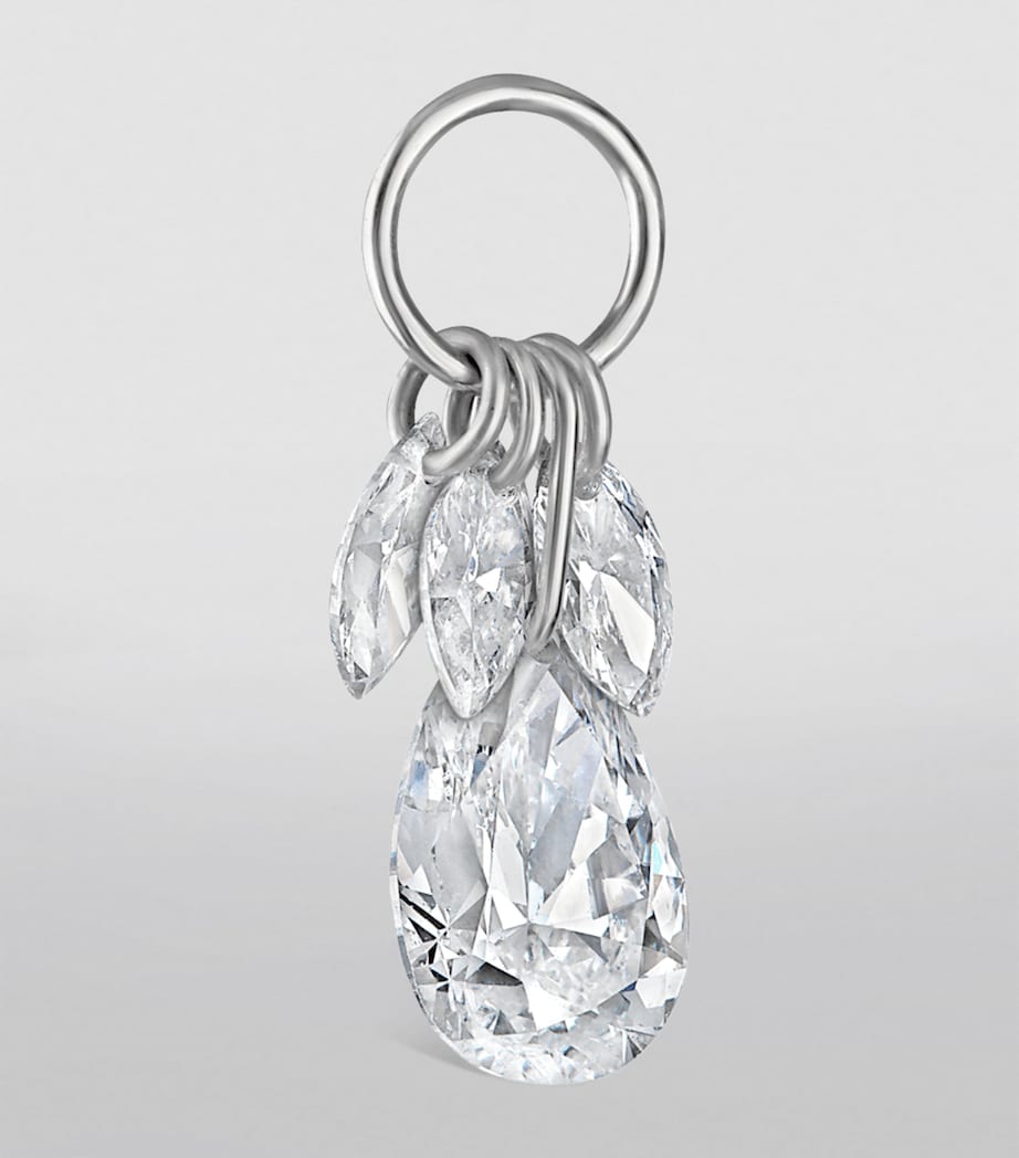 Maria Tash floating pear diamond charm, imported from the UK