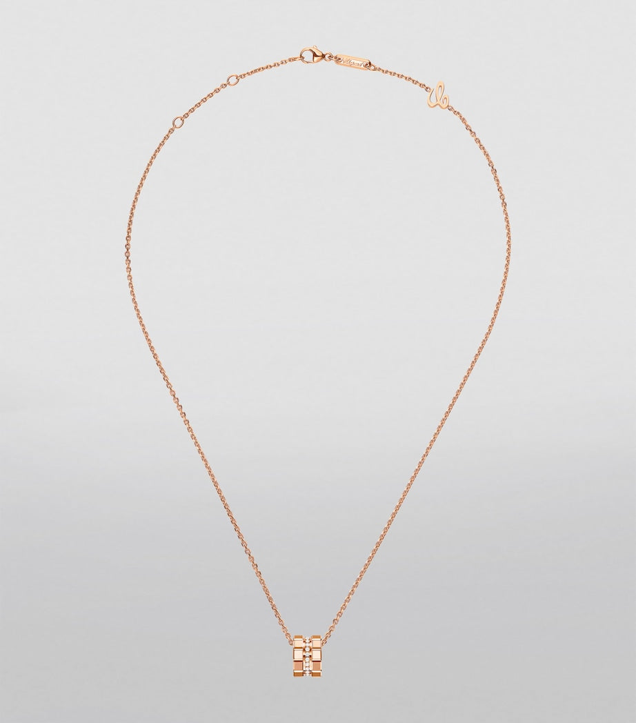 Chopard rose gold and diamond Ice Cube necklace (British brand)
