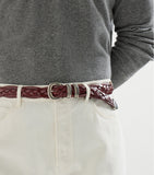 Brunello Cucinelli leather woven belt 3cm width, UK version
