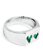The Ouze sterling silver signet ring with emerald, UK version