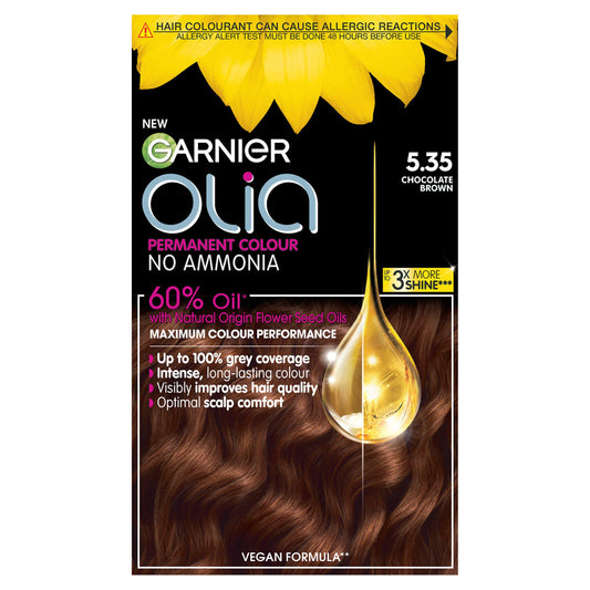 Garnier Olia Permanent No Ammonia Hair Dye Rich Chocolate Brown 5.35 Brunette Sainsburys   