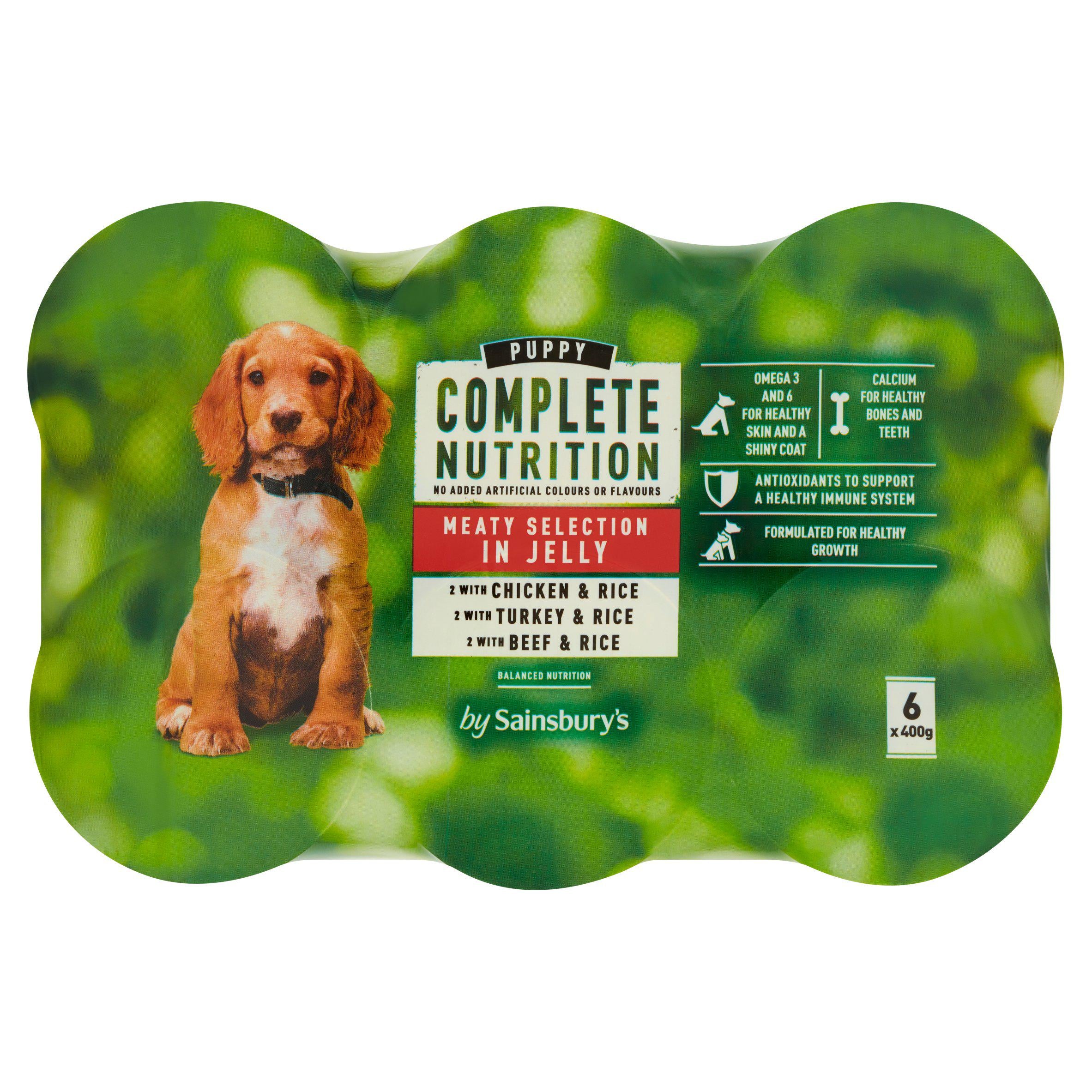 Sainsbury's Complete Nutrition Puppy Food Meat Selection in Jelly 6 x 400g GOODS Sainsburys   