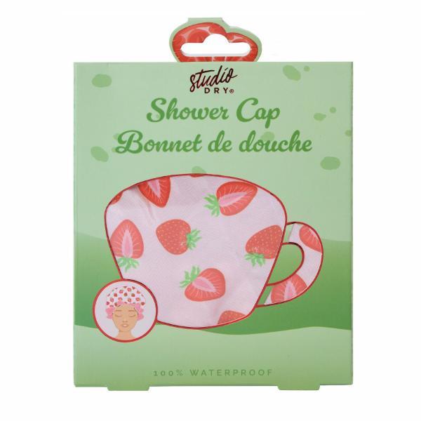 Studio Dry strawberry matcha reusable shower cap - British product