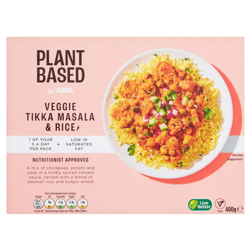 Plant Based by ASDA Veggie Tikka Masala & Rice GOODS ASDA   